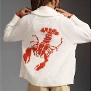 NWT Anthropologie Maeve Lobster Cardigan XS-Rare Find